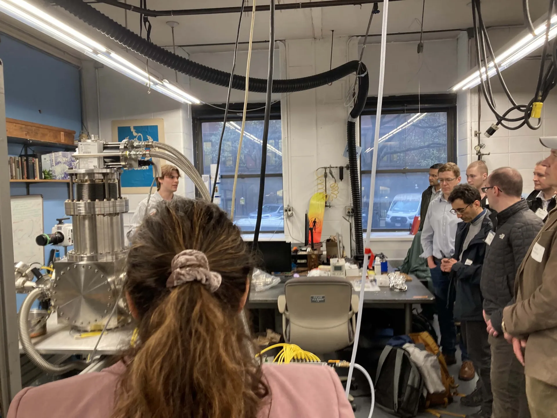 Sherwood attendees tour Columbia University plasma lab
